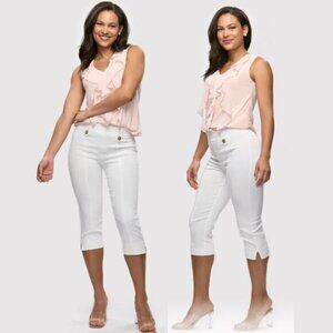 Laura plus white Straight Leg Pull-On Capris size 16